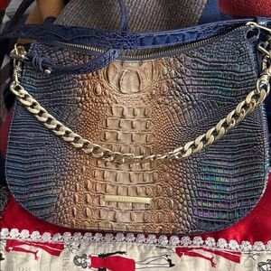 NWOT Brahmin Iridescent Croc-Embossed Shoulder Bag